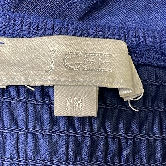 J.Gee Women’s Navy Off The Shoulder Baby Doll Crochet Lace Shirt Dress Sz PM - Picture 11 of 13